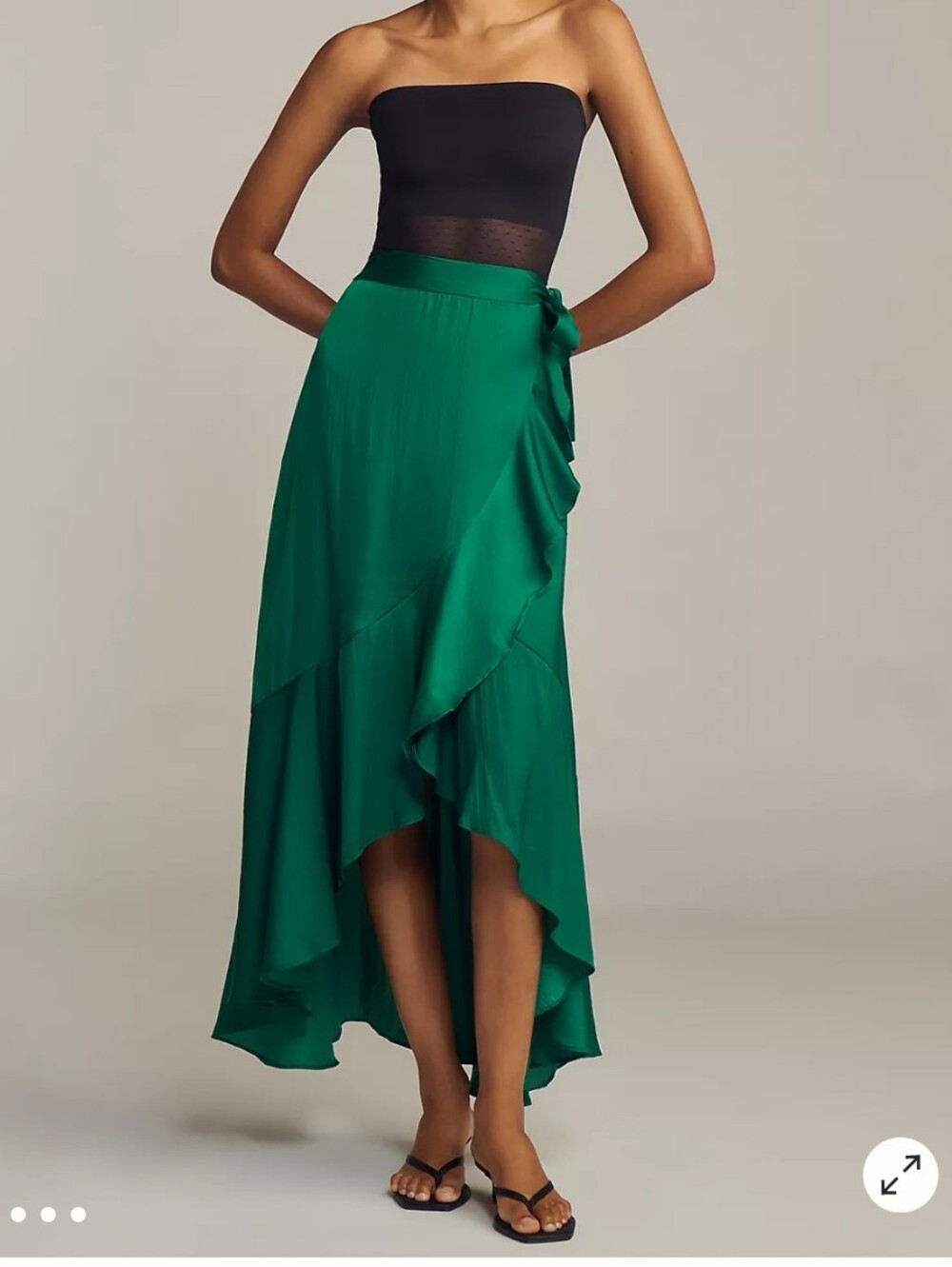 New Anthropologie Maeve Green Wrap Skirt XS
